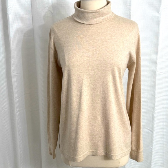 Karen Scott Sport Women's Fleece Lined Rib-Knit Turtleneck, Beige, Size XL - Picture 1 of 8
